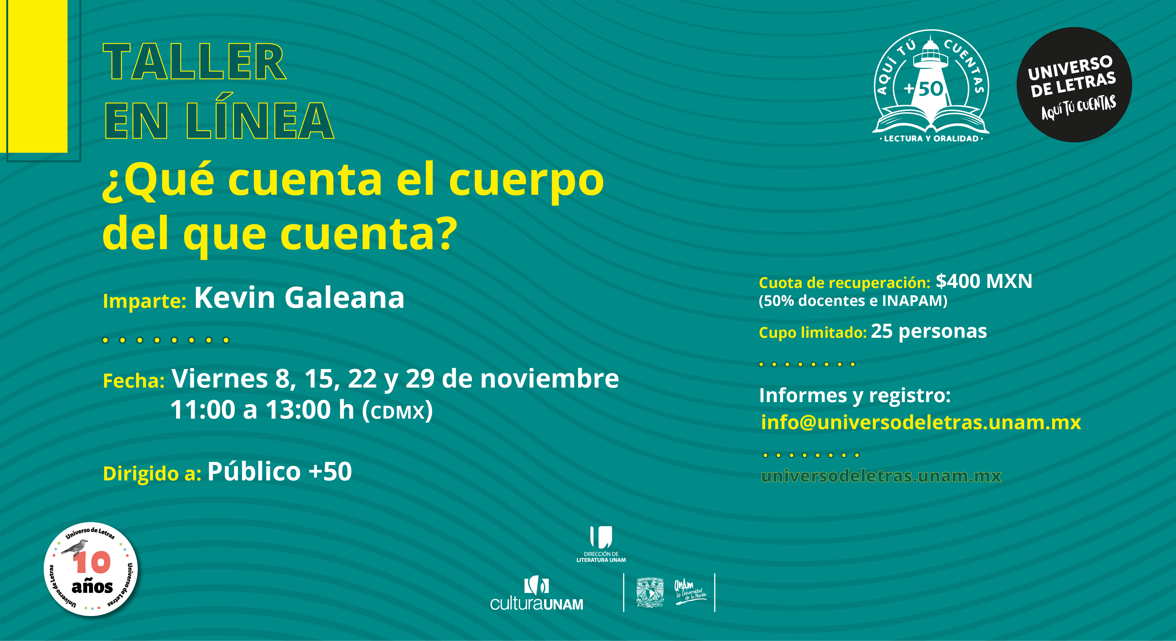 Taller en línea ¡Qué cuenta el cuerpo del que cuenta 